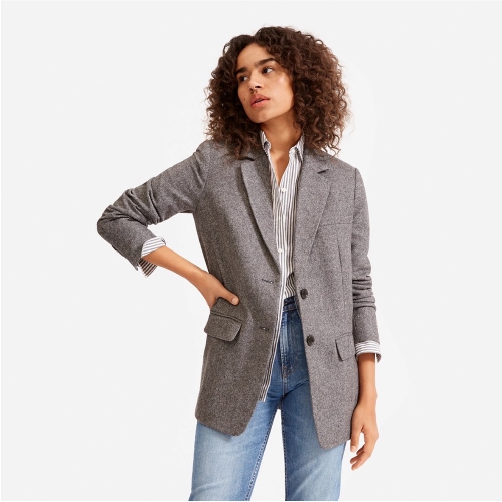 Everlane oversized blazer in grey herringbone